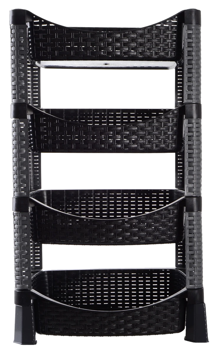 Етажерка VIOLET HOUSE 0740 Роттанг Гелакси BLACK 4-х ярусна (0740 Роттанг Гелакси BLACK)