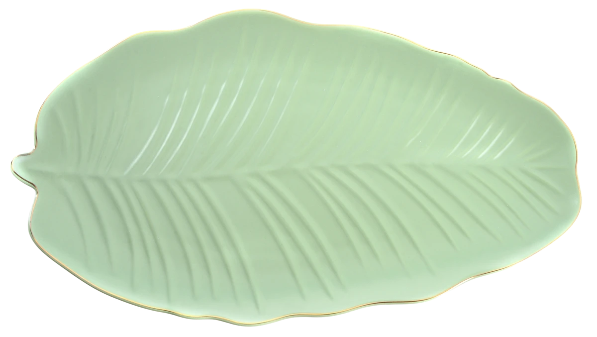 Блюдо Limited Edition LEAF GREEN GOLD / 30x16.8 см /овальне (B010789)