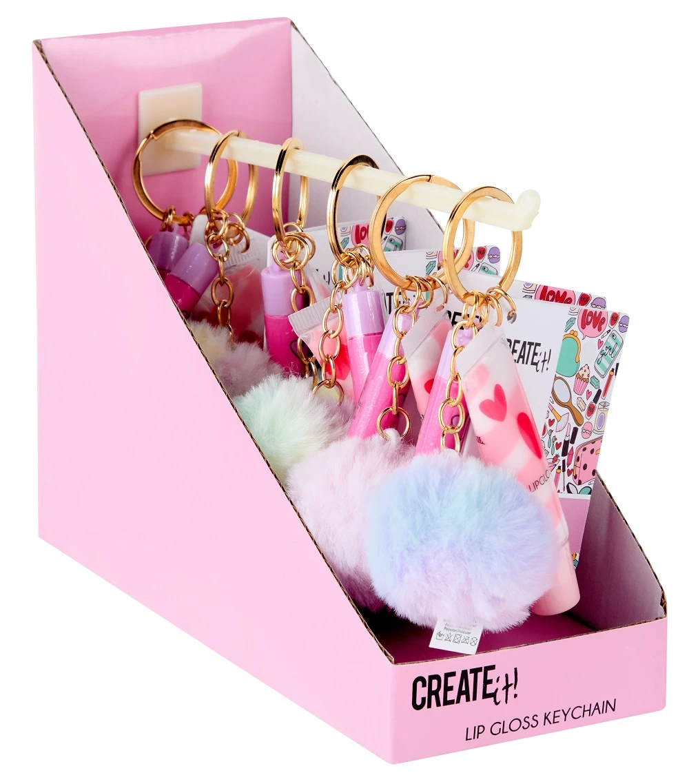 Набір блисків для губ на брелку з помпоном - 2 шт. Create It!