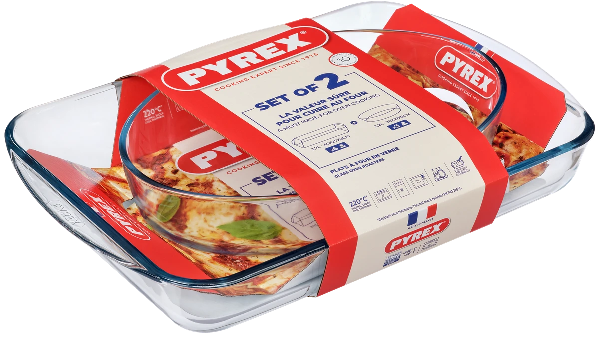Форма с/к PYREX н-р форм 2пр (прямокут 40х27, овал 30х21см) (913S604/8044)