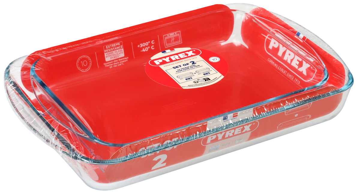 Форма с/к PYREX н-р форм 2пр (прямокут 40х27, прямокут 35х23см) (913S607/8044)
