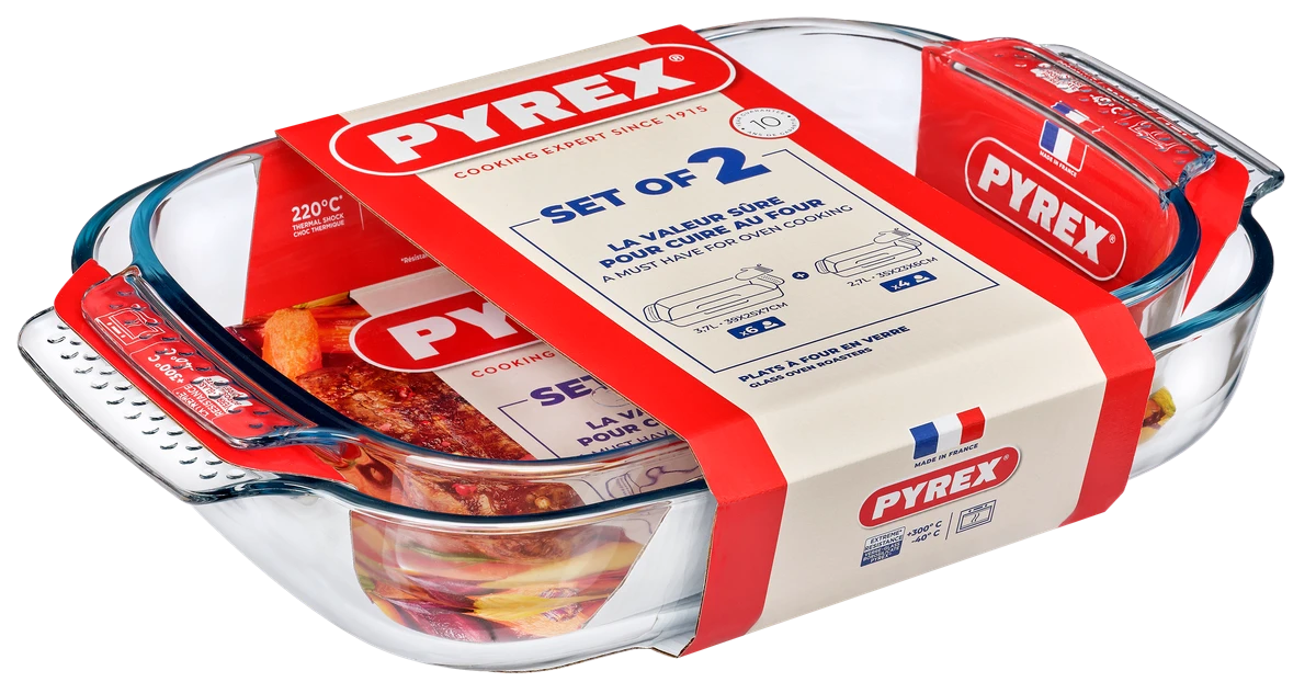Форма с/к PYREX CLASSIC н-р форм 2пр скл прямокут 38х25,34х22см (913S608/8043)