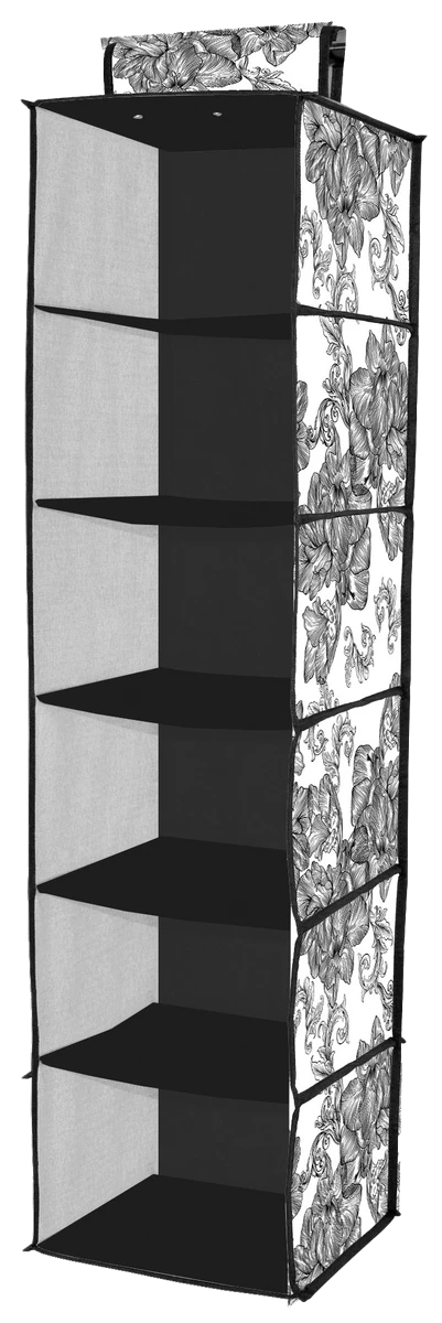 Органайзер IDEA HOME NP-121 ткан. 6ком. підвіс. Anthracite Flowers 28x28x112 см (NP-121 ткан. 6ком. підвіс. Anthracite Flowers)