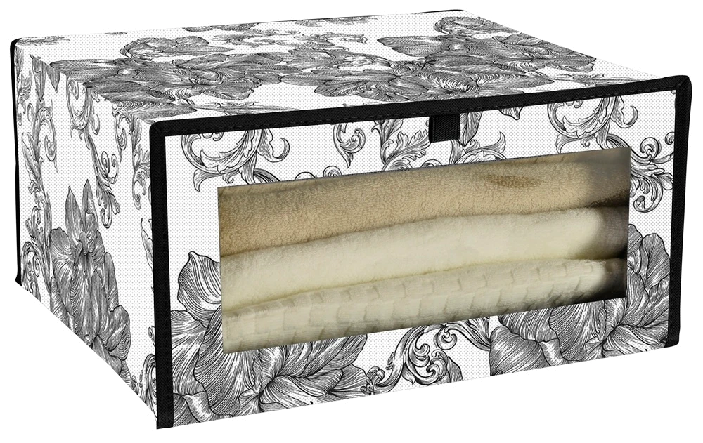 Органайзер IDEA HOME NP-256 ткан. з/кр д/білизни Anthracite Flowers 40x32x20 см (NP-256 ткан. з/кр д/взуття Anthracite Flowers)