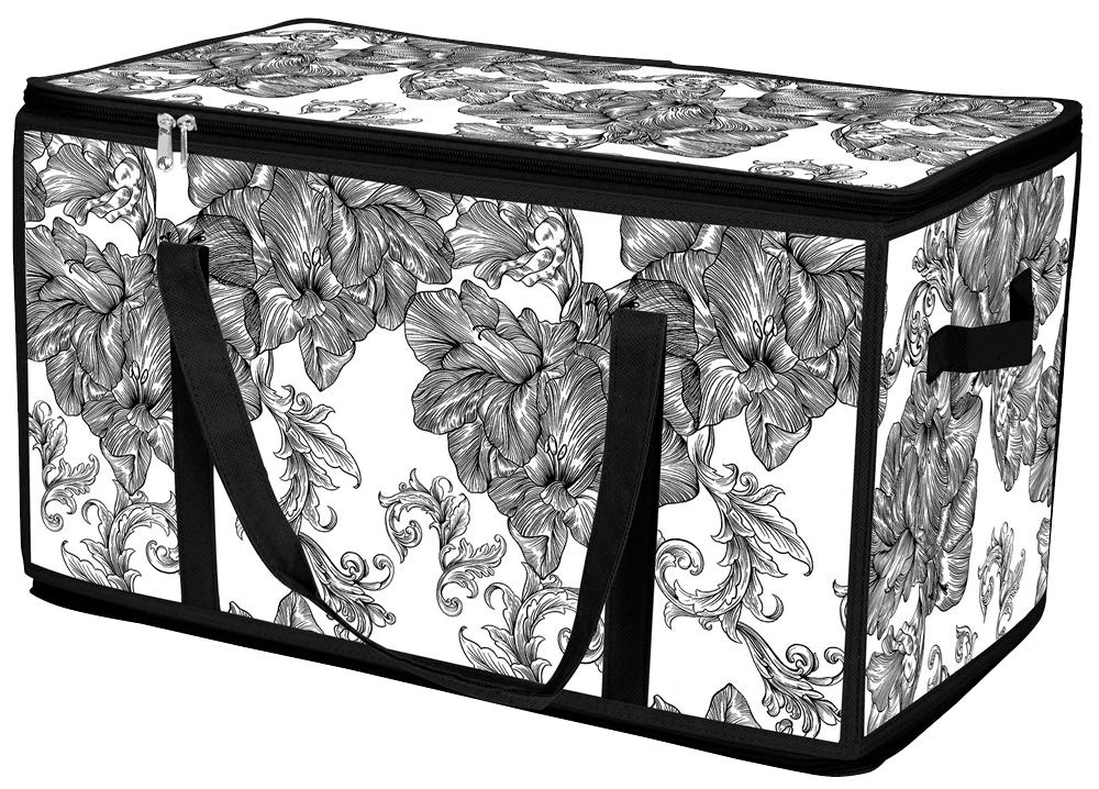 Корзина IDEA HOME DB-28 прям. з/кр з/блиск Anthracite Flowers 60x30x30 см (DB-28 прям. з/кр з/блиск Anthracite Flowers)