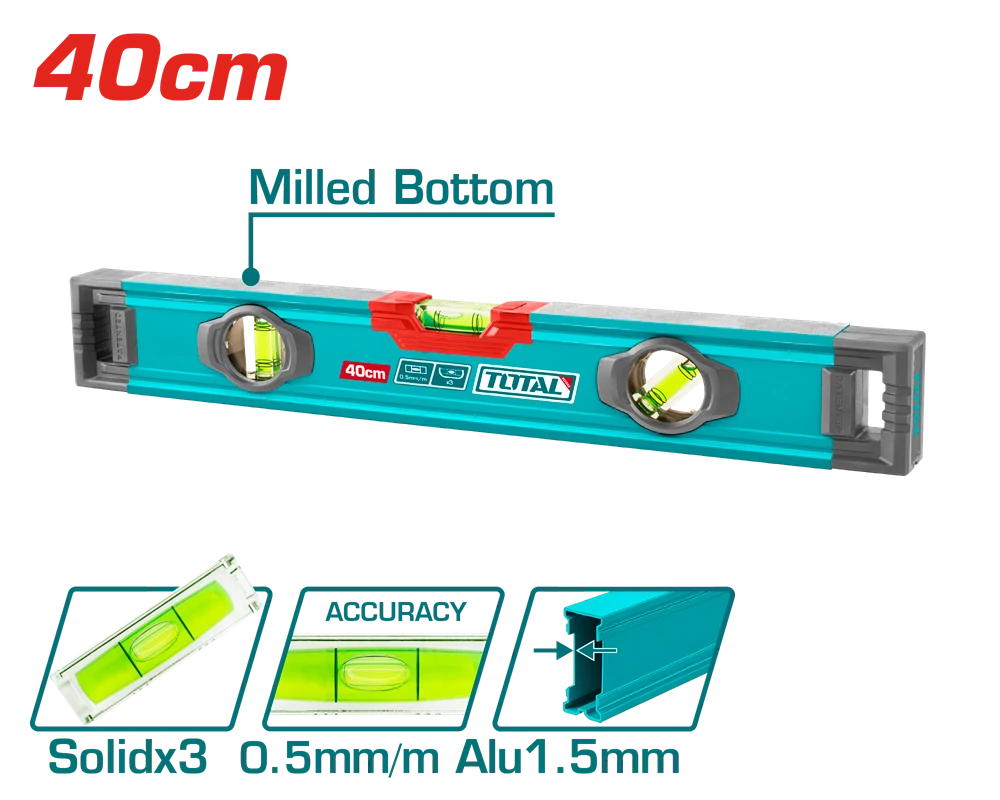 Рівень TOTAL TMT24028 400 мм, 3 вічка.