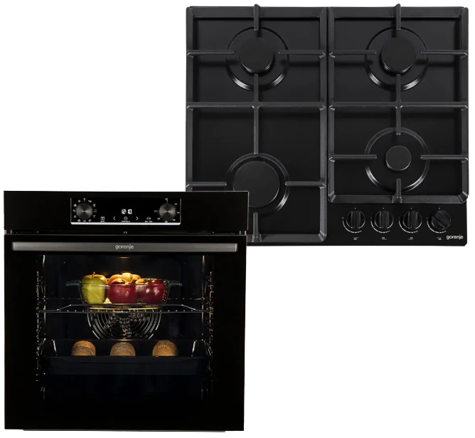 вбуд. компл. GORENJE духова шафа BO6735E02BK + вар. поверхняG641EB