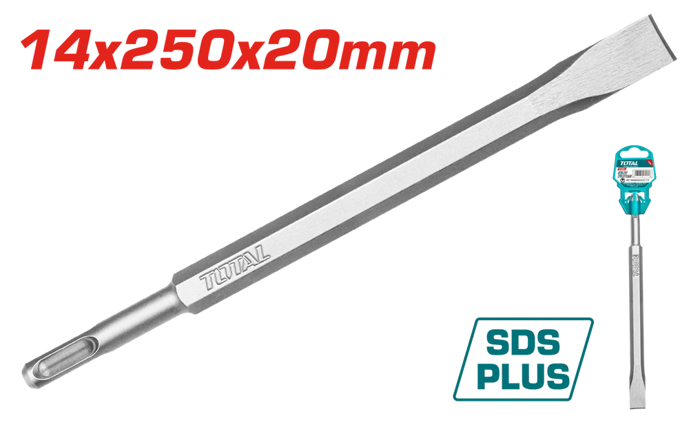 Акс.інстр TOTAL TAC15121411 зубило плоске SDS plus 14x250мм