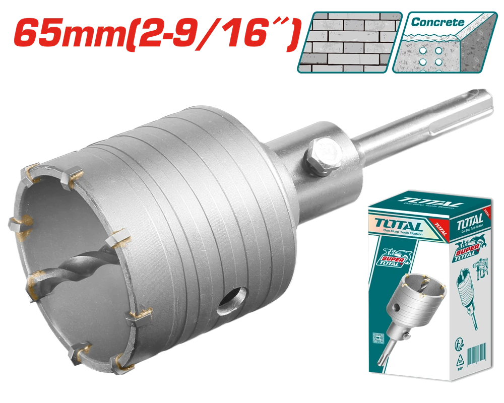 Акс.інстр TOTAL TAC430651 Коронка SDS PLUS, 65мм
