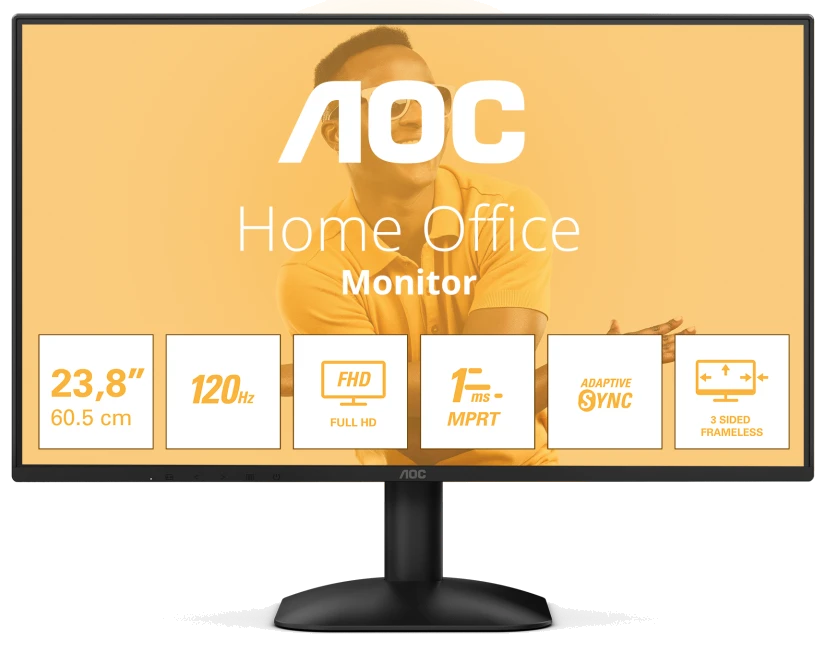 Монiтор TFT AOC 23.8" 24B31H IPS FHD 300nit 120Hz VGA HDMI Black