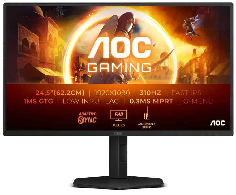 Монiтор TFT AOC 24.5" 25G4SXU IPS FHD 300nit 300Hz 2*HDMI DP USB Height Black