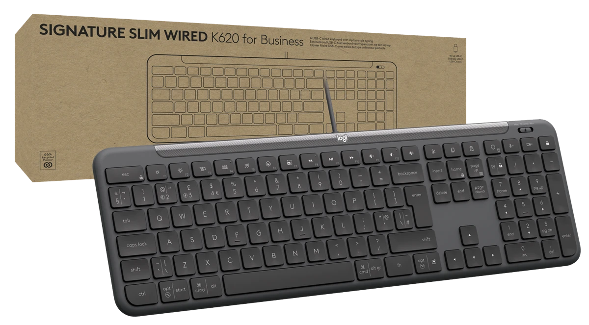 Клавіатура LOGITECH Signature Slim K620 Wired Keyboard for Business -GRAPHITE (920-013333)