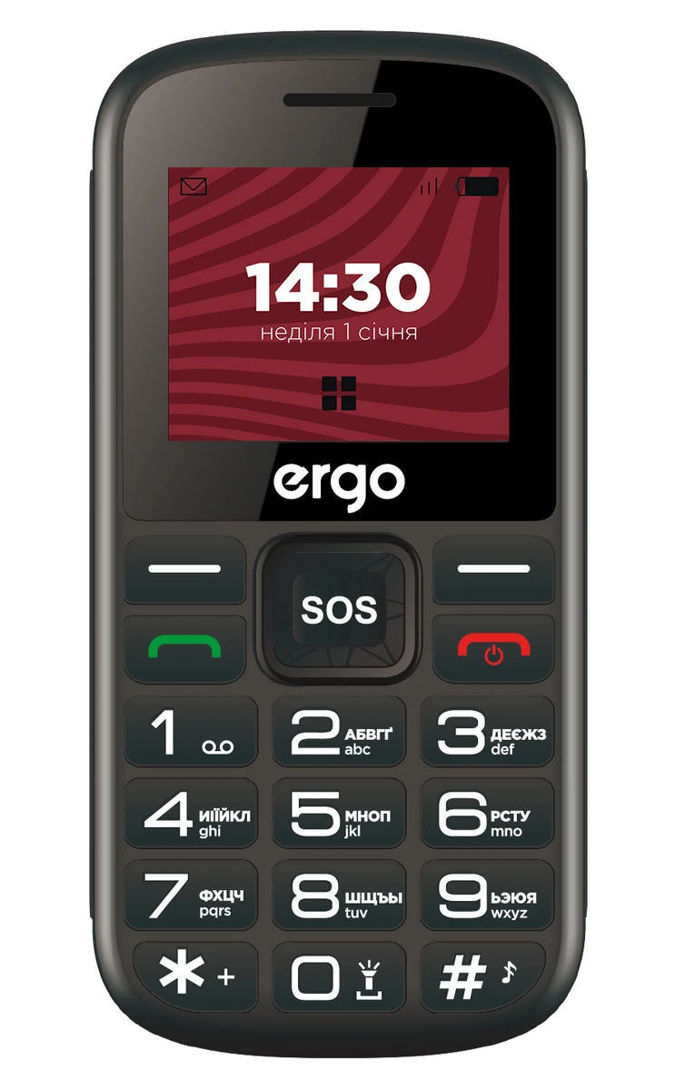 Мобільний телефон ERGO R202 Dual Sim (чорний)