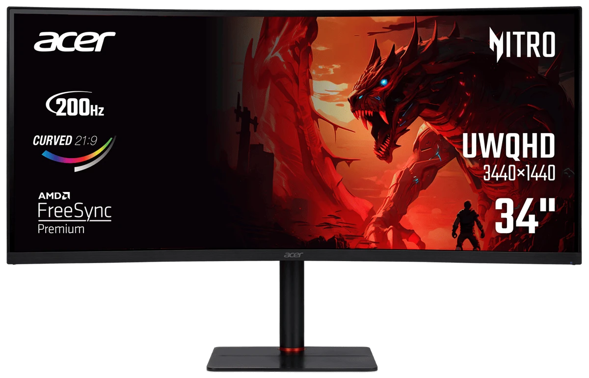 Монiтор TFT ACER 34" XV345CURX0bmiipphx (UM.CX5EE.001) 21:9 VA Curved WQHD 200Hz 10bit HDMI DP HAS MM