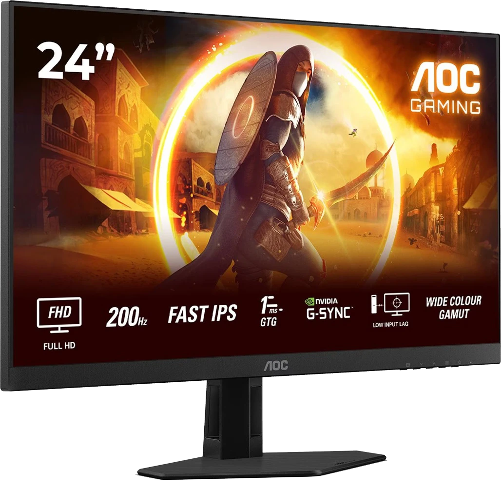 Монiтор TFT AOC 23.8" 24G4HRE IPS FHD 300nit 200Hz 2*HDMI DP MM G-Sync Black