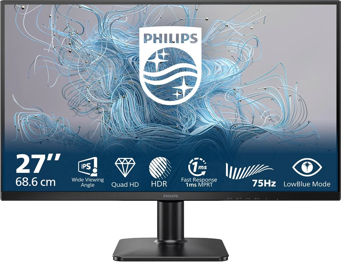 Монiтор TFT PHILIPS 27" 27E2N1500L/00 IPS QHD 75Hz 300nit HDMI DP Black
