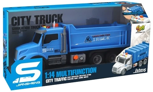 Іграшка CARS S Самоскид блакитний 1:14 (рухомі частини, інерція, звук, світло, вихлоп)