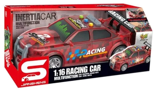 Іграшка CARS S Поліцейська машина червона 1:16 (інерція, звук, корпус світиться, багажник відкривається)
