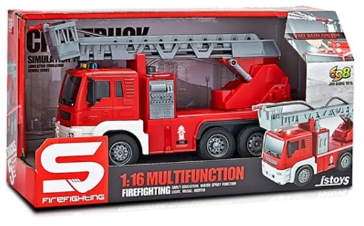 Іграшка CARS S Пожежна машина з розприскувачем води та драбиною 1:16 (інерція, звук, світло)