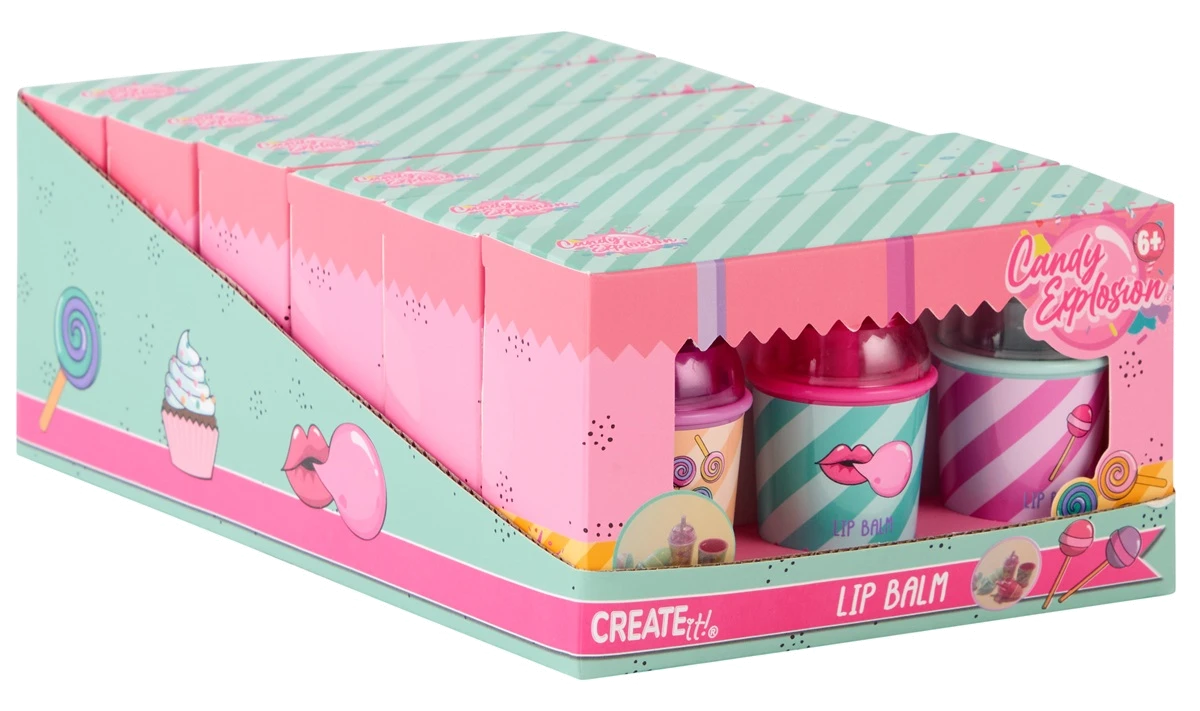 Набір з 3-х бальзамів для губ у стаканчиках CREATE IT! CANDY