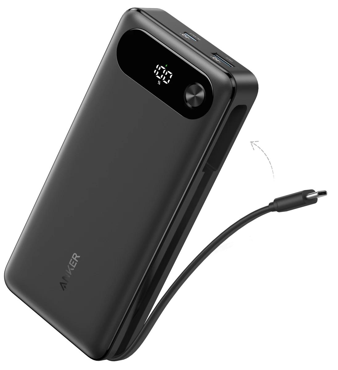 зовн. акум. ANKER PowerCore - 20000 mAh 87W PD Built-In USB-C Cable (Чорний)