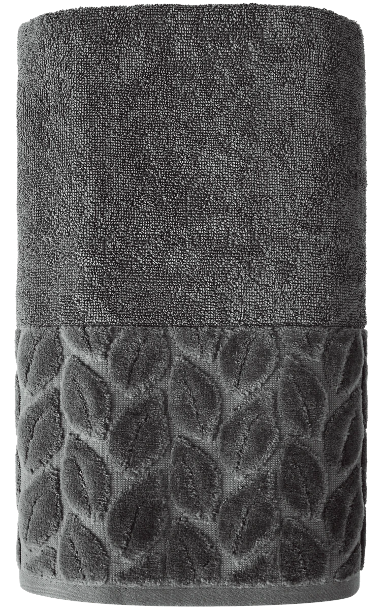 Текстиль банний SOHO Рушник 70*140 бавовна 100% Leaves Dark Gray