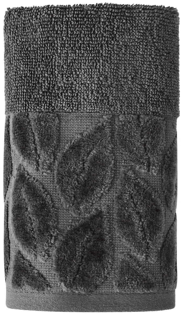 Текстиль банний SOHO Рушник 30*50 бавовна 100% Leaves Dark Gray