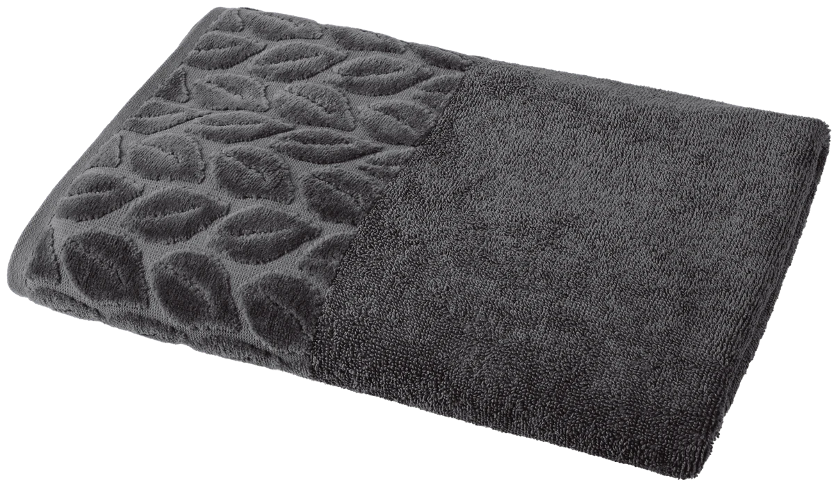 Текстиль банний SOHO Рушник 90*150 бавовна 100% Leaves Dark Gray
