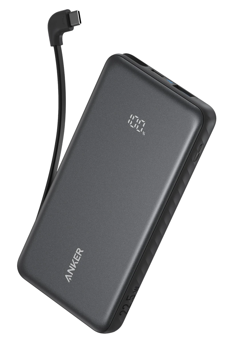 зовн. акум. ANKER - 10000 mAh 22.5W Built-In USB-C Cable (Чорний)