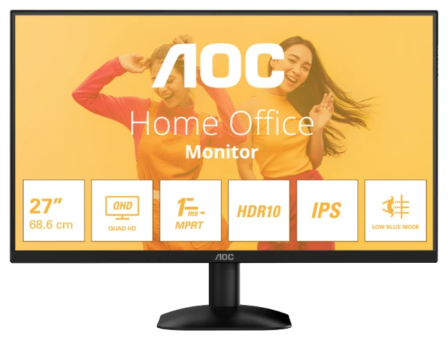 Монiтор TFT AOC 27" Q27B35E IPS QHD 300nit 75Hz HDMI DP Black