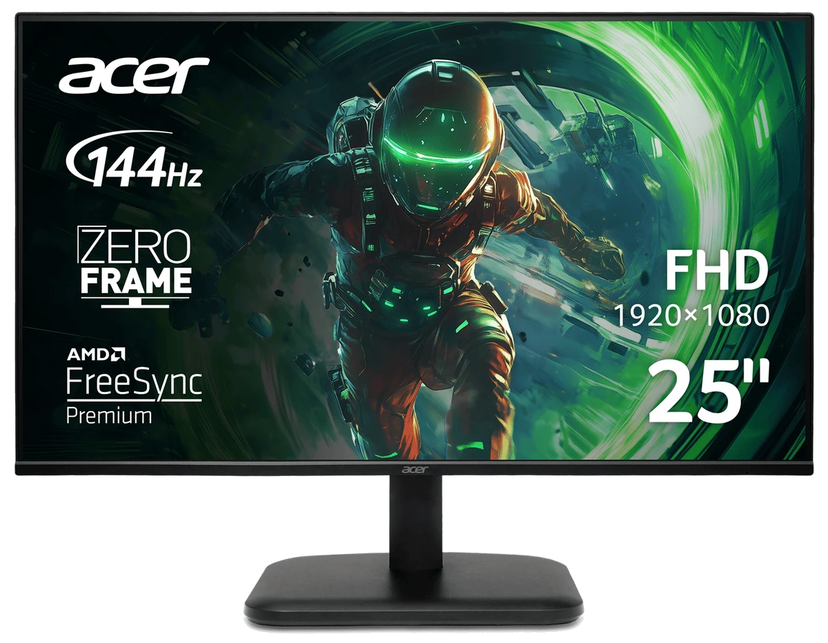 Монiтор TFT ACER 24.5" EK251QP6bi (UM.KE1EE.601) 16:9 IPS FHD 144Hz VGA HDMI Black