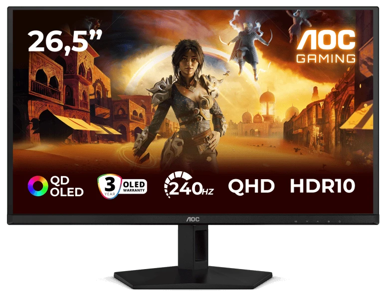 Монiтор TFT AOC 26.5" Q27G41ZDF QHD QD-OLED 240Hz 400nit HDMI DP Black/Red