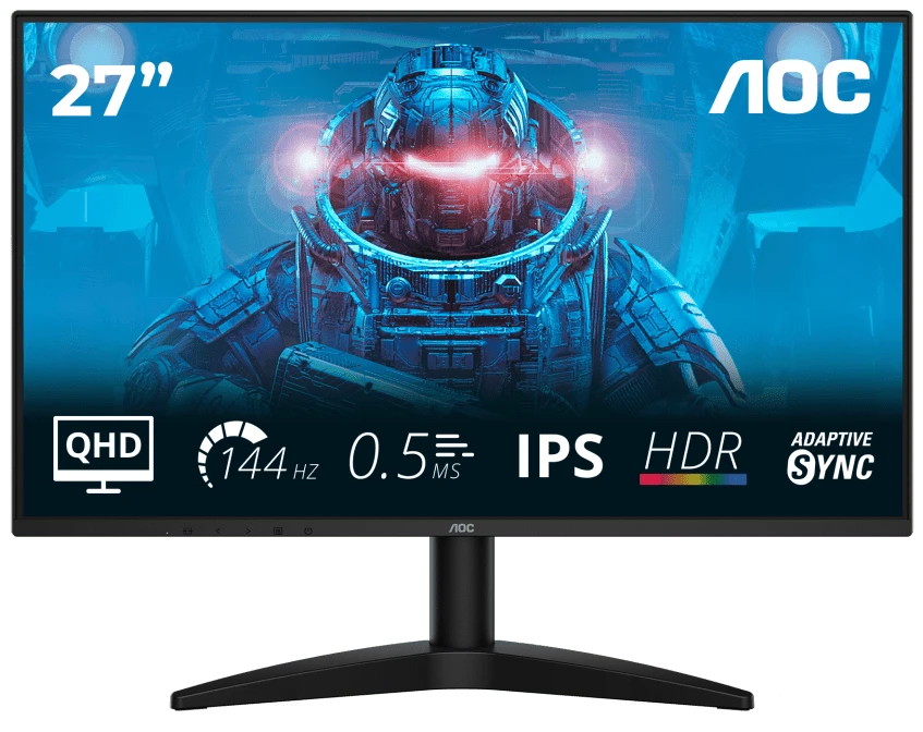 Монiтор TFT AOC 27" Q27B36X IPS QHD 300nit 144Hz HDMI DP Black