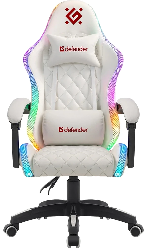 ігр. крісло DEFENDER (64557) Energy Білий,RGB,класс 4,PU
