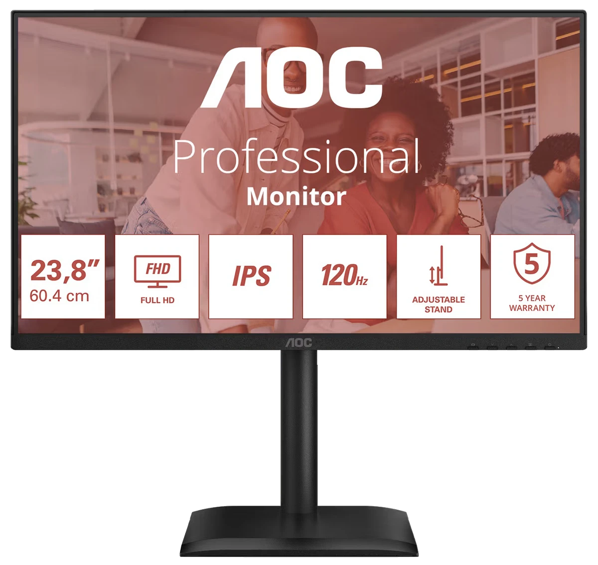 Монiтор TFT AOC 23.8" 24E4U IPS FHD 120Hz VGA HDMI DP Pivot USB MM Black
