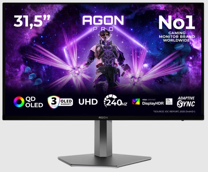 Монiтор TFT AOC 31.5" AGON AG326UZD2 4K QD-OLED 240Hz HDMI DP USB-C Pivot USB MM