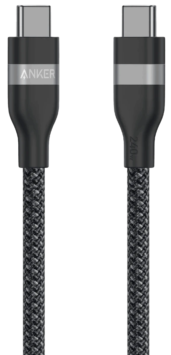 кабель ANKER USB-C to USB-C - 1.8m 240W Upcycled-Braided (Чорний)