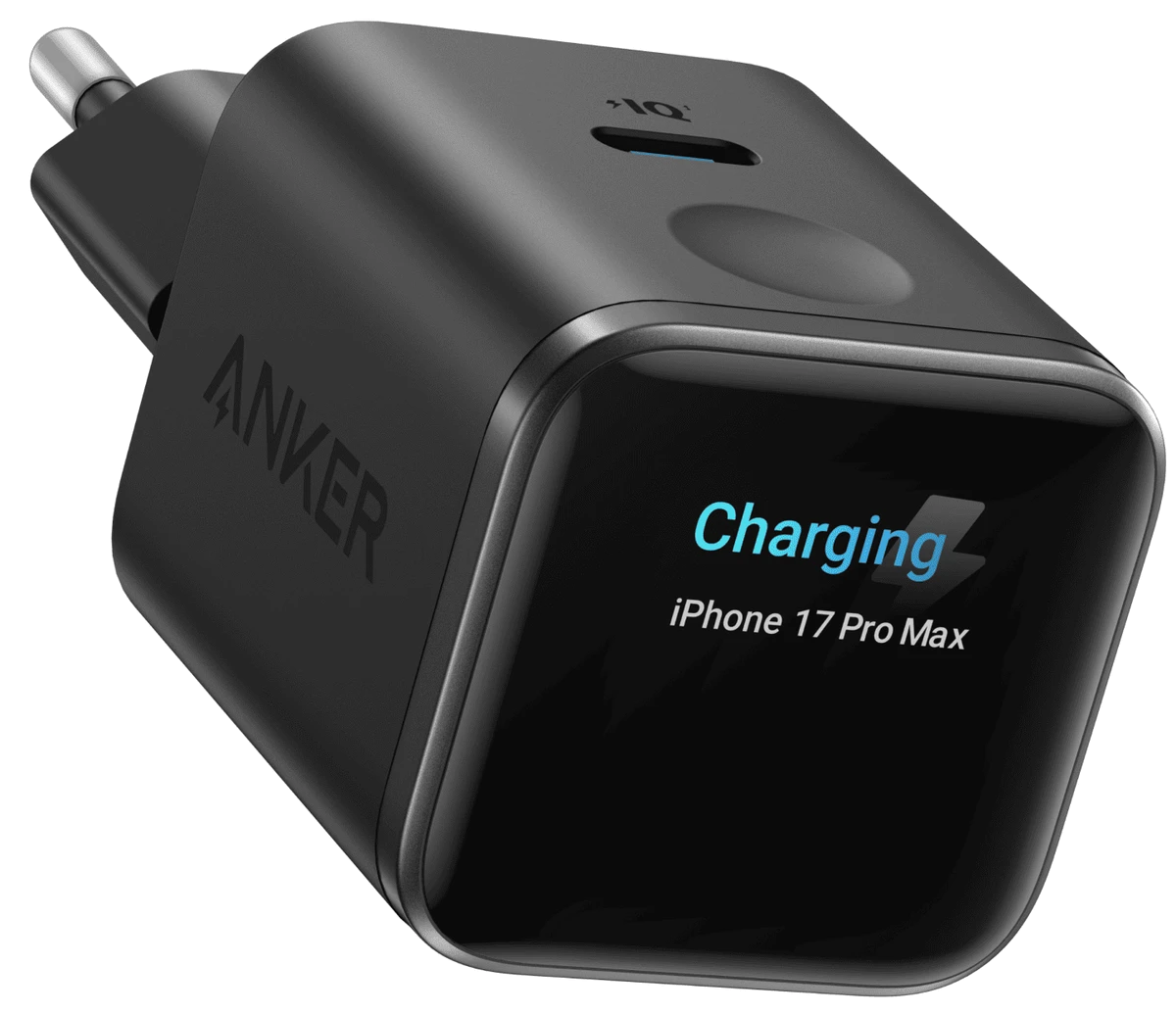 мережева зарядка ANKER Nano Charger - 45W USB-C Smart Display (Чорний)