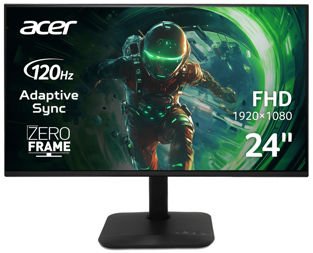 Монiтор TFT ACER 23.8" KA242YGbip (UM.QX2EE.G07) IPS FHD 120Hz HDMI DP Black
