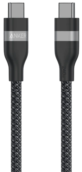 кабель ANKER USB-C to USB-C - 0.9m 240W Upcycled-Braided (Чорний)