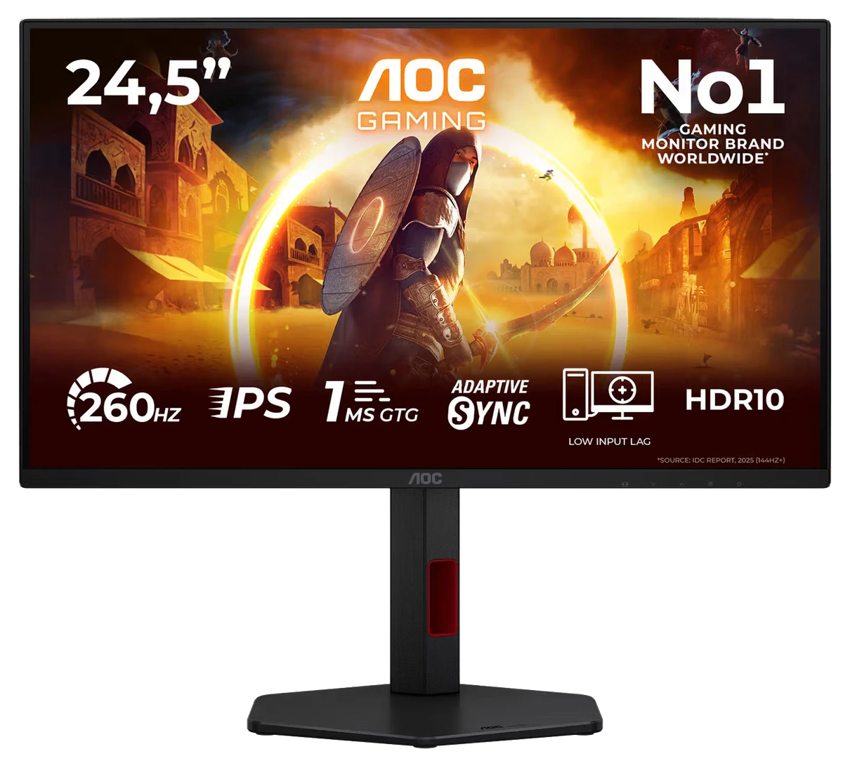 Монiтор TFT AOC 24.5" 25G4ZR IPS FHD 300nit 240Hz 2*HDMI DP Pivot Black