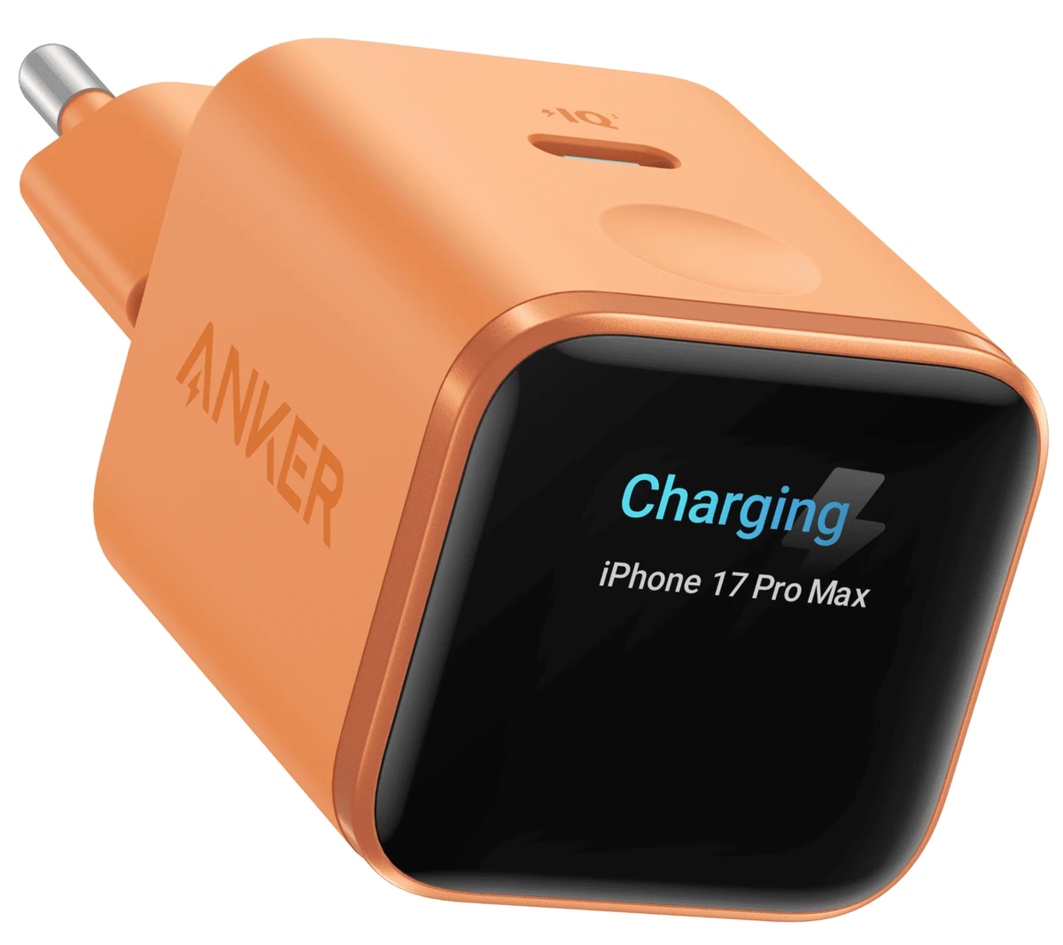 мережева зарядка ANKER Nano Charger - 45W USB-C Smart Display (Помаранчевий)