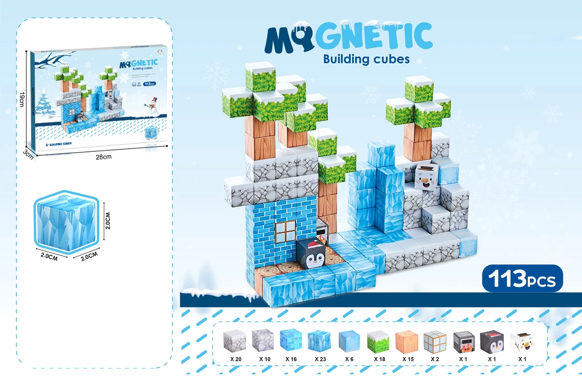Магнітний конструктор Зимова казка 2 см, 113 ел. Magnetic