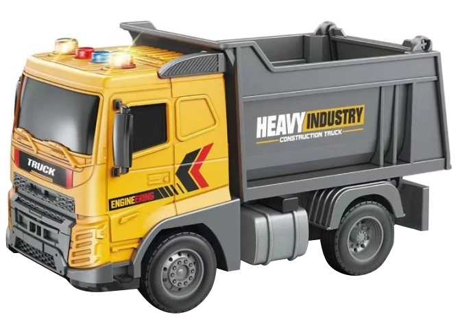 Іграшка CARS S Вантажівка жовта 1:20 (інерція, звук, світло, кузов відкидається і відкривається)