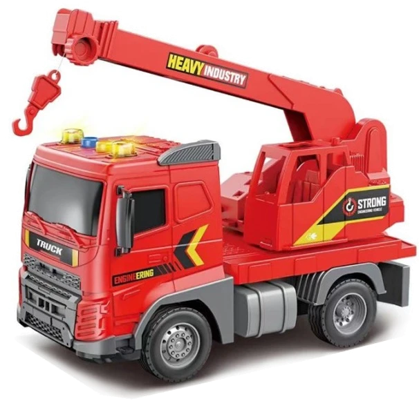Іграшка CARS S Кран червоний 1:20 (інерція, звук, світло, кран рухається)