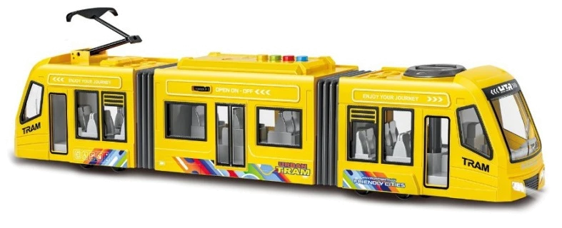 Іграшка CARS S Міський трамвай жовтий 1:16 (інерція, звук, світло, двері відчиняються)