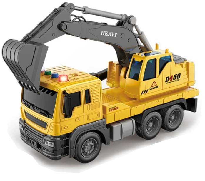 Іграшка CARS S Екскаватор жовтий 1:16 (рухомі частини, інерція, звук, світло, поворот 360)
