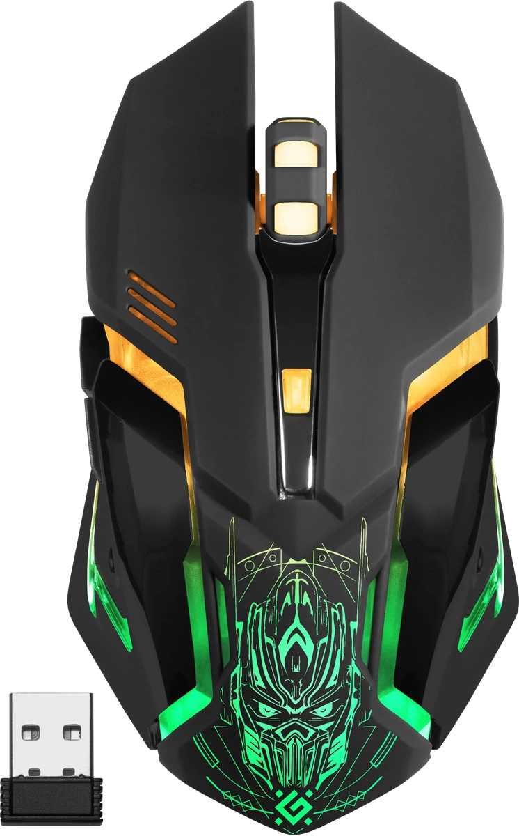 Миша DEFENDER Trigger GM-934, Gaming, LED,6 кн,3200dpi, rechargeable, чорний