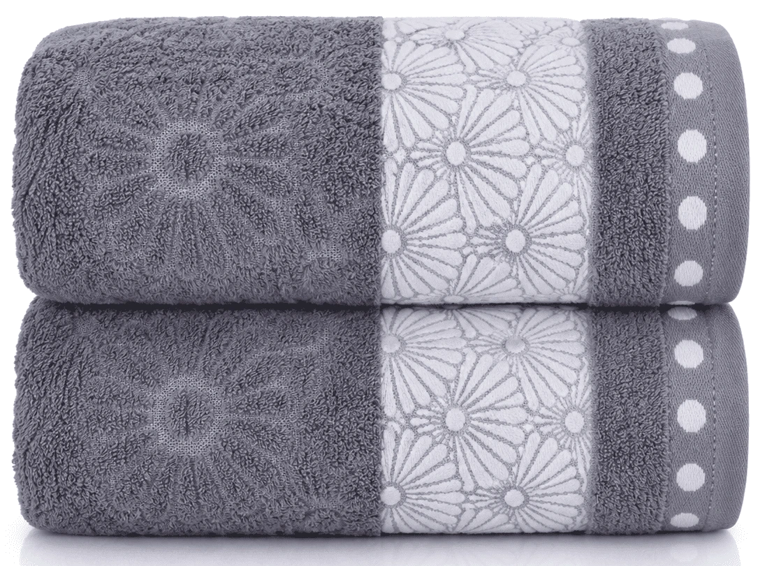 Текстиль банний SOHO Наб. руш. 50*90+70*140см в коробці бавовна Flower Gray