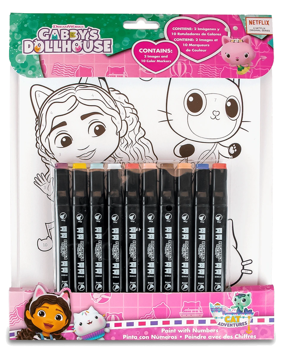 Розмальовка по номерам з маркерами GABBY'S DOLLHOUSE